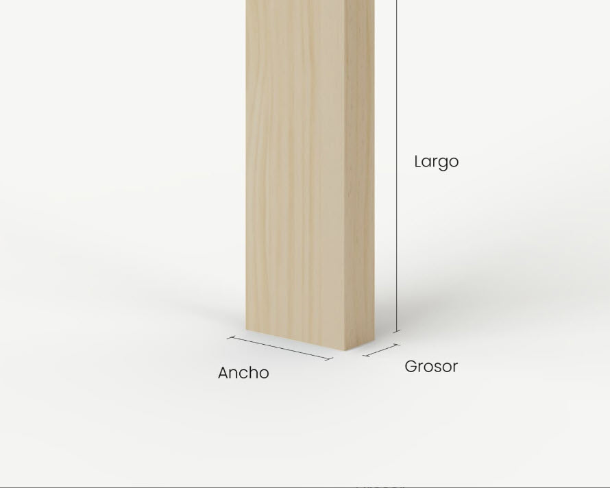 Listón de madera de pino maciza a medida - Imagen 2